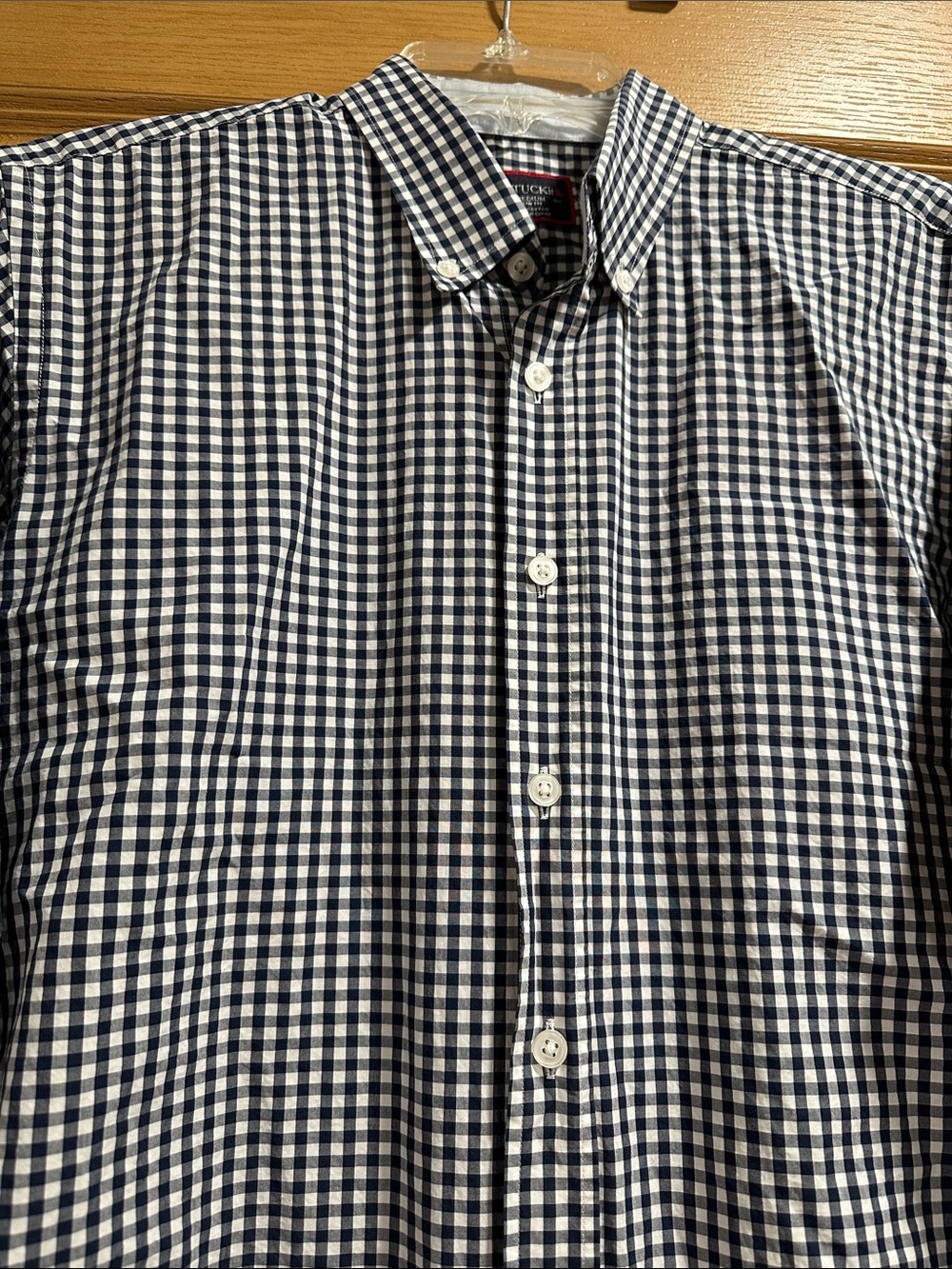 UNTUCKit Navy and White Gingham Button-Down Shirt - Picture 3 of 8